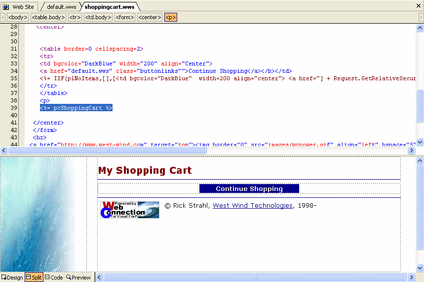 Adding an item to the Shopping Cart