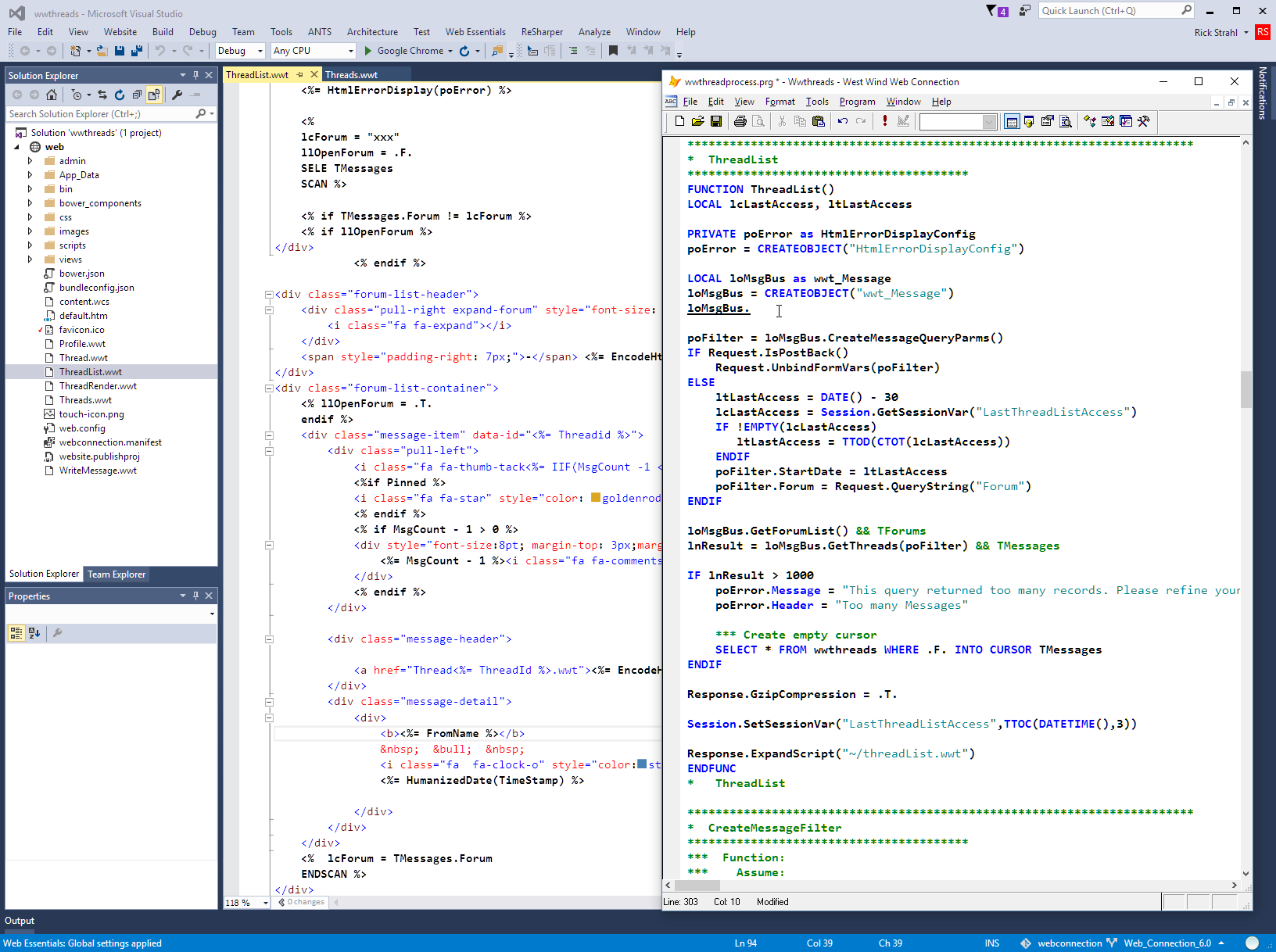 Visual Studio offers templates and an add-in to jump to FoxPro code.